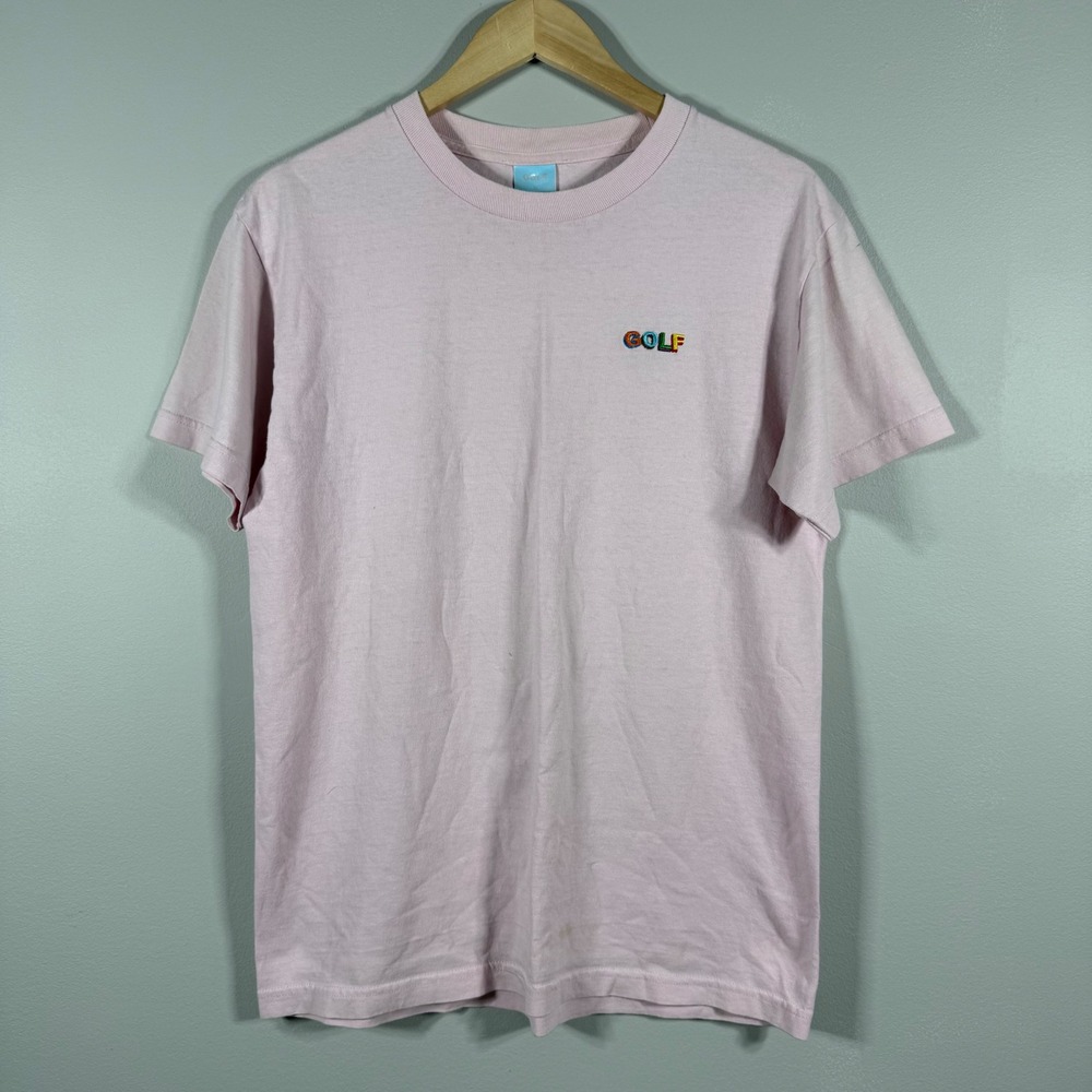 Golf Wang Embroidered Multi Color Logo T-Shirt Pink Medium